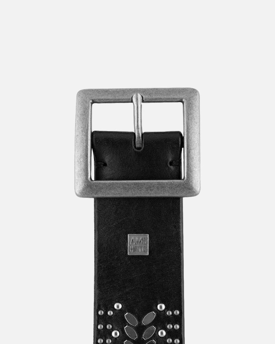 Ezra | Studded Leather Belt with Square Buckle