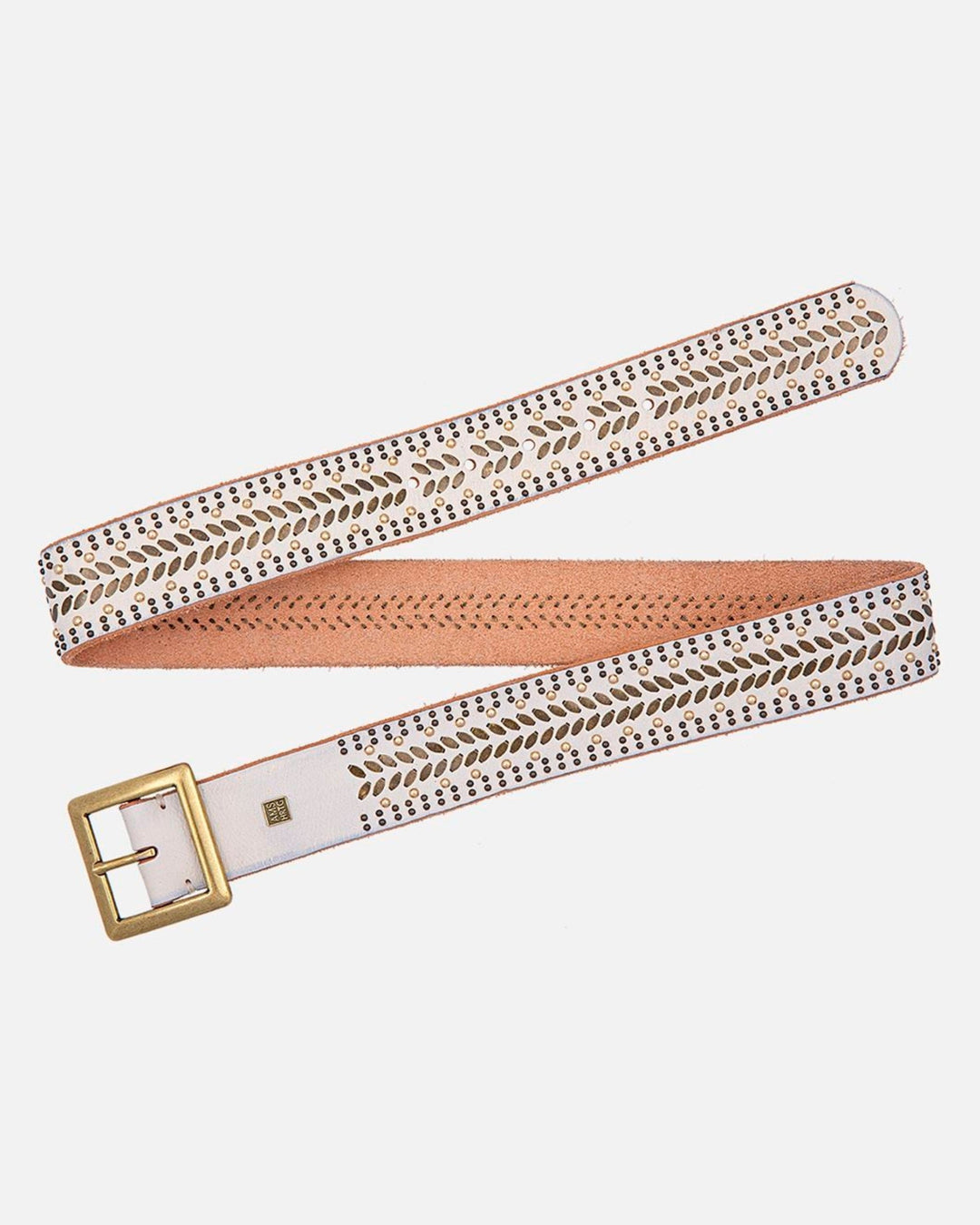 Ezra | Studded Leather Belt with Square Buckle