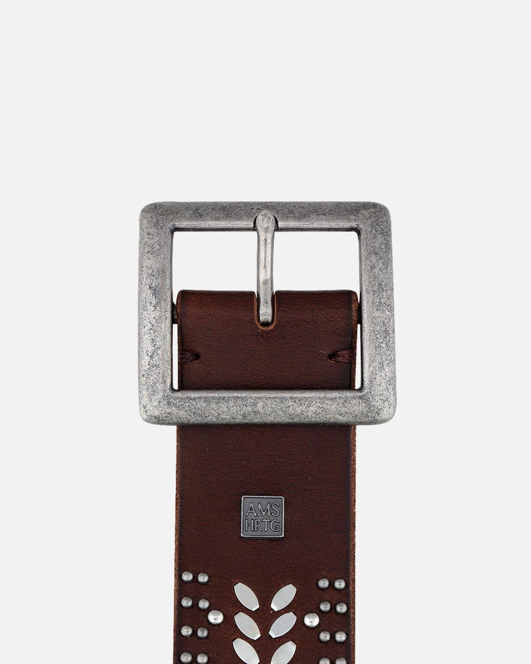 Ezra | Studded Leather Belt with Square Buckle