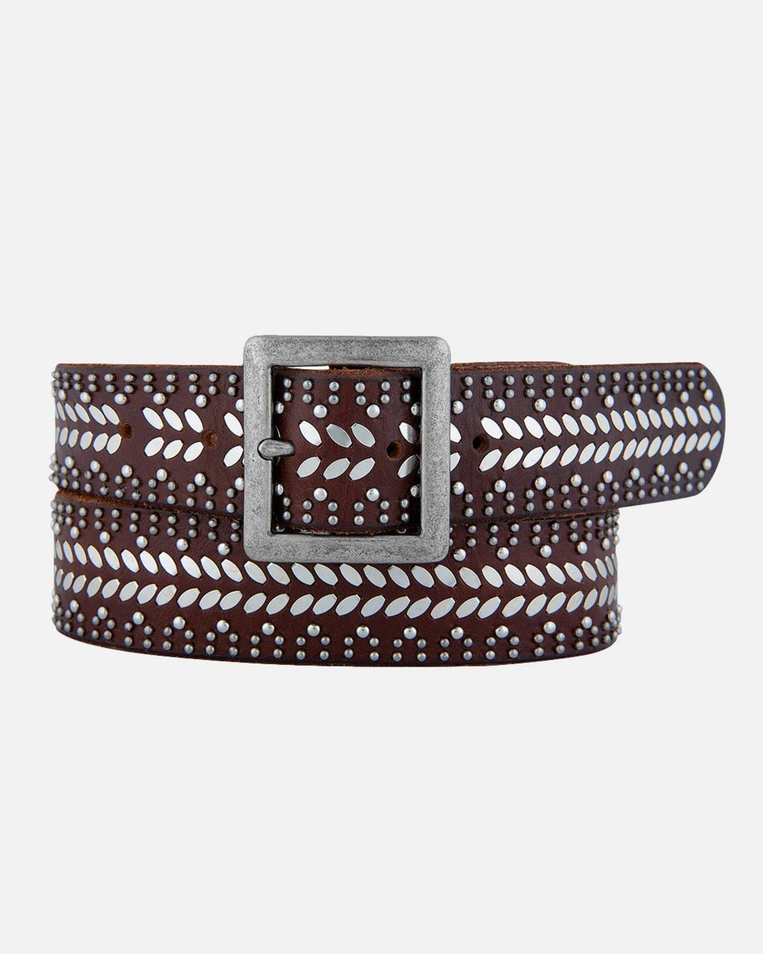 Ezra | Studded Leather Belt with Square Buckle