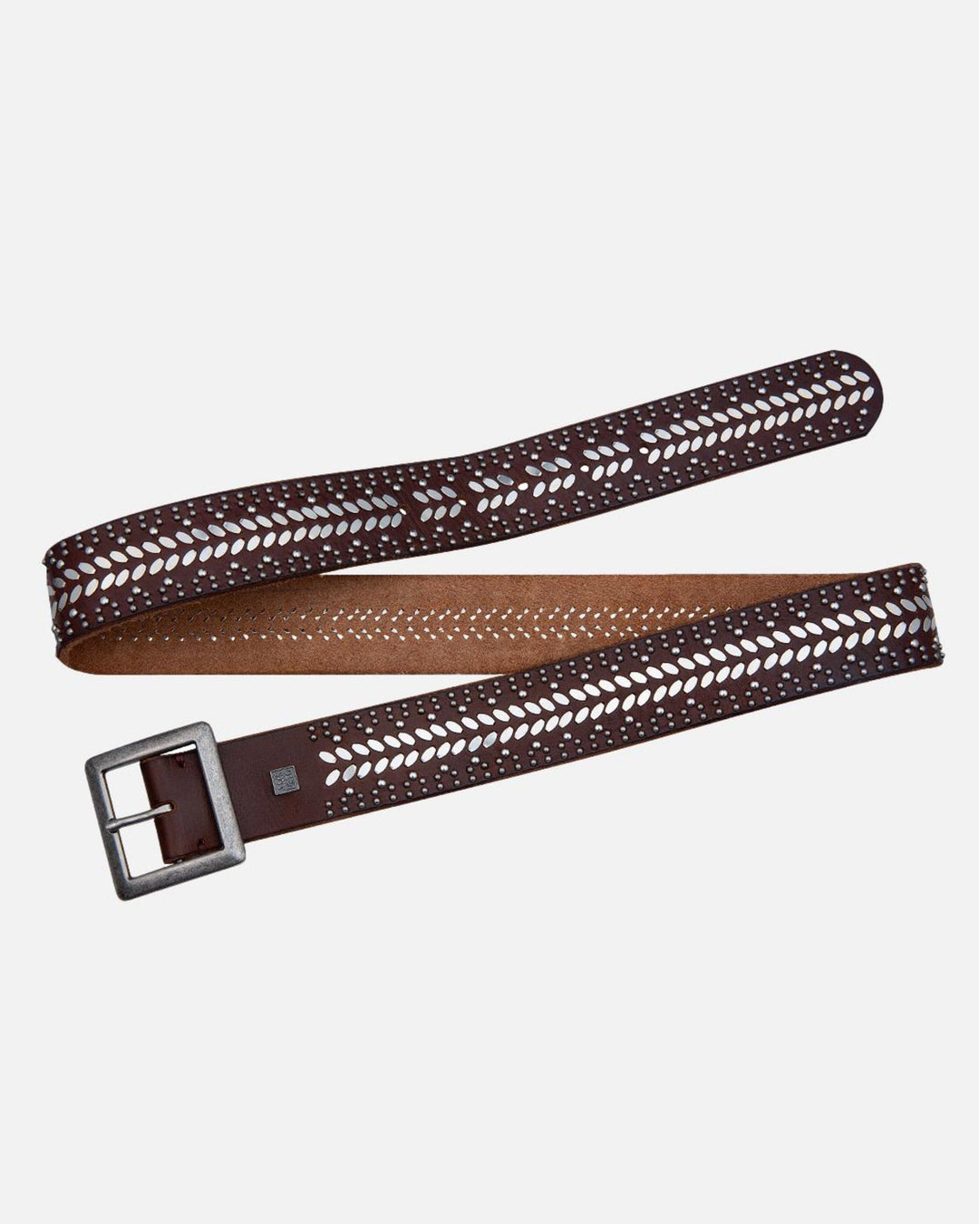 Ezra | Studded Leather Belt with Square Buckle
