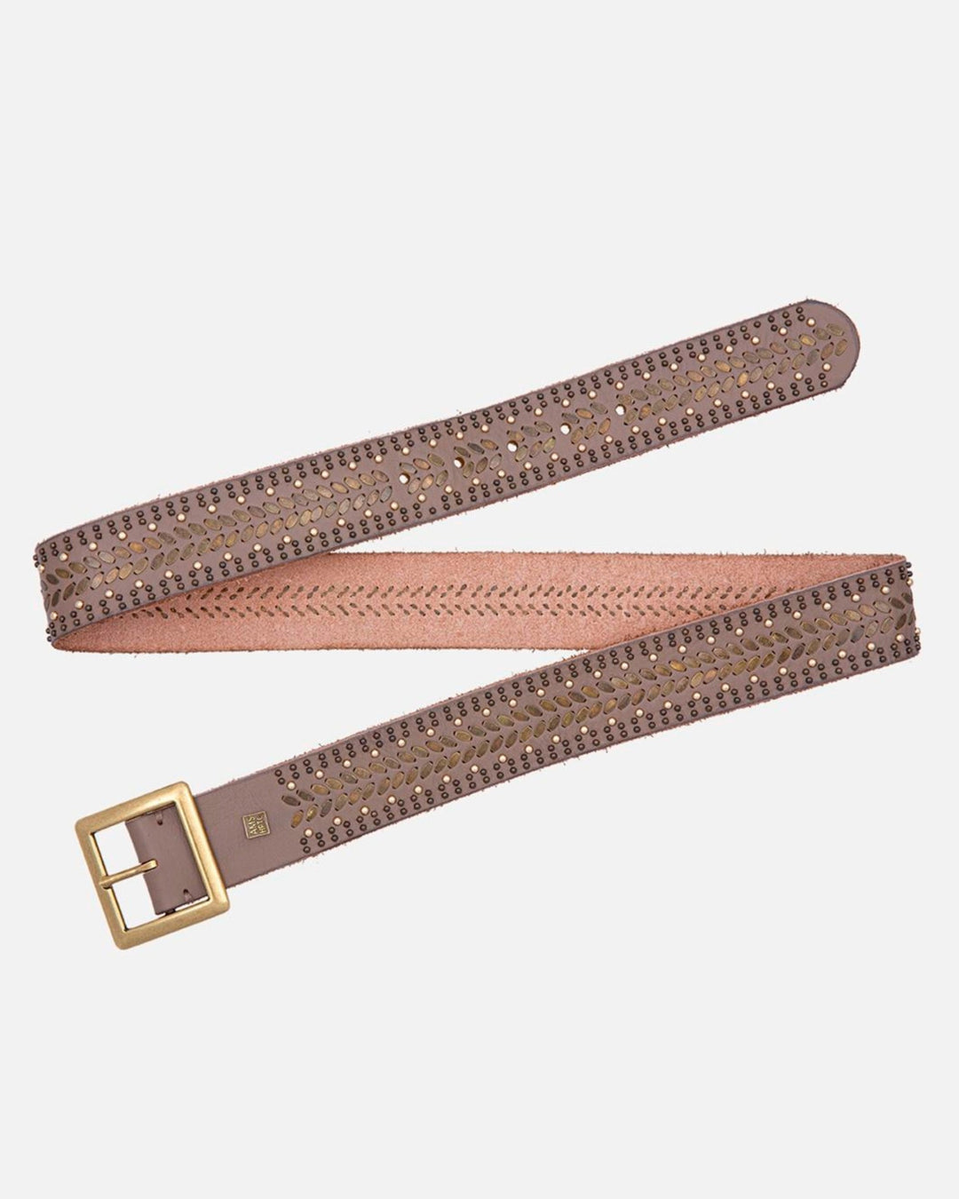 Ezra | Studded Leather Belt with Square Buckle