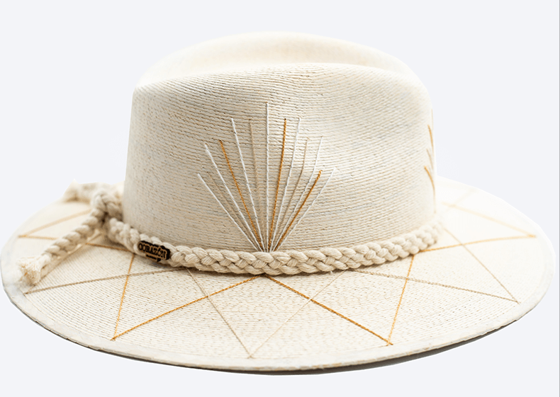 Agave Neutrals Embroidered Straw Hat