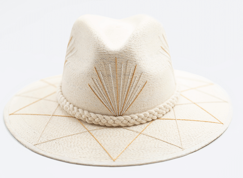 Agave Neutrals Embroidered Straw Hat