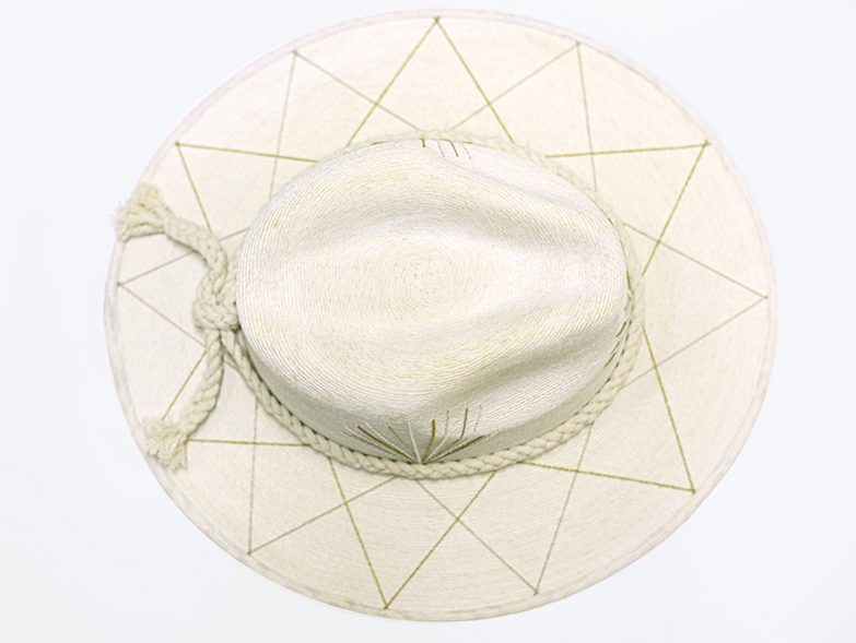 Agave Neutrals Embroidered Straw Hat