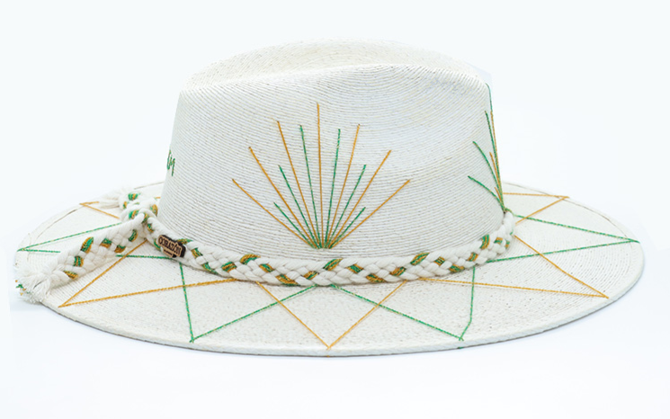 BU Inspired Agave Hand Embroidered Straw Hat
