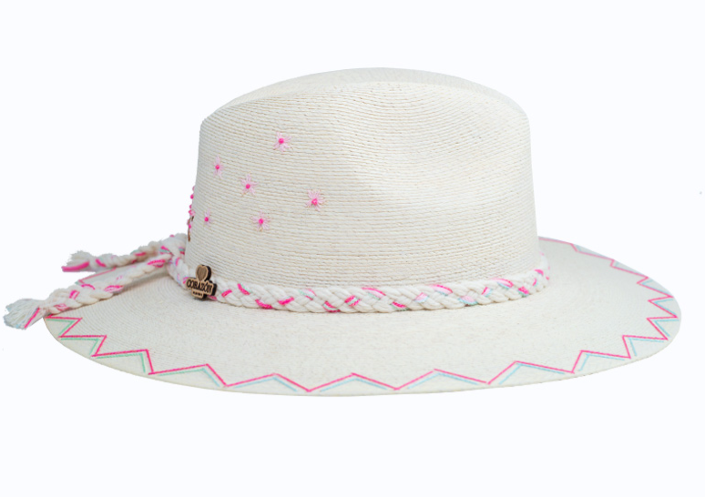 Cherry Blossom Hand Embroidered Straw Hat