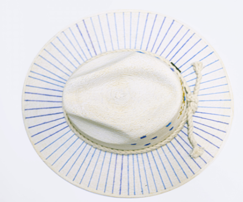 The Evil Eye Hand Embroidered Straw Hat
