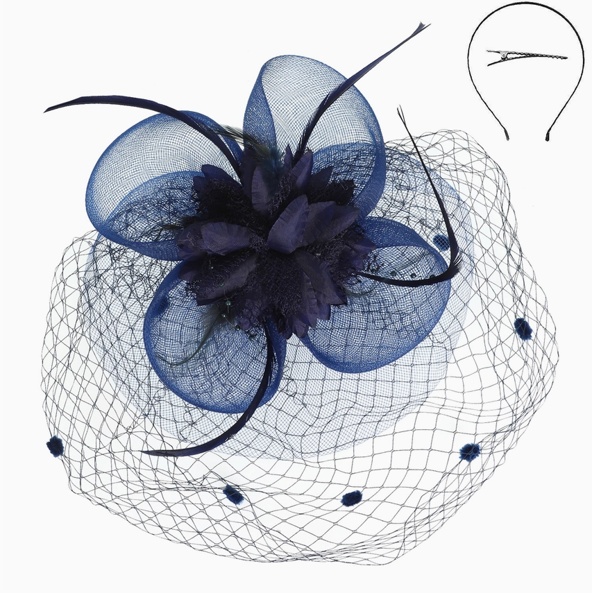 Floral Feather Rounded Fascinator