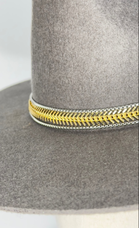 Fish Bone Gold Hat Band