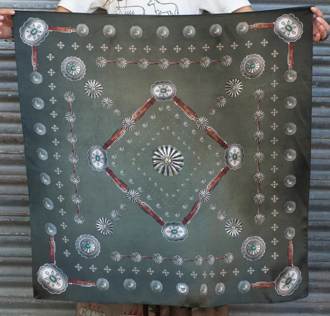 Flagstaff Silk Scarf- Greenish Brown-- SALE