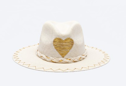 Ximena - Gold Heart Straw Hat