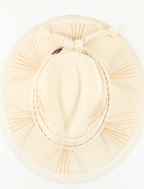Kapula Neutral Metallics Hand Embroidered Straw Hat