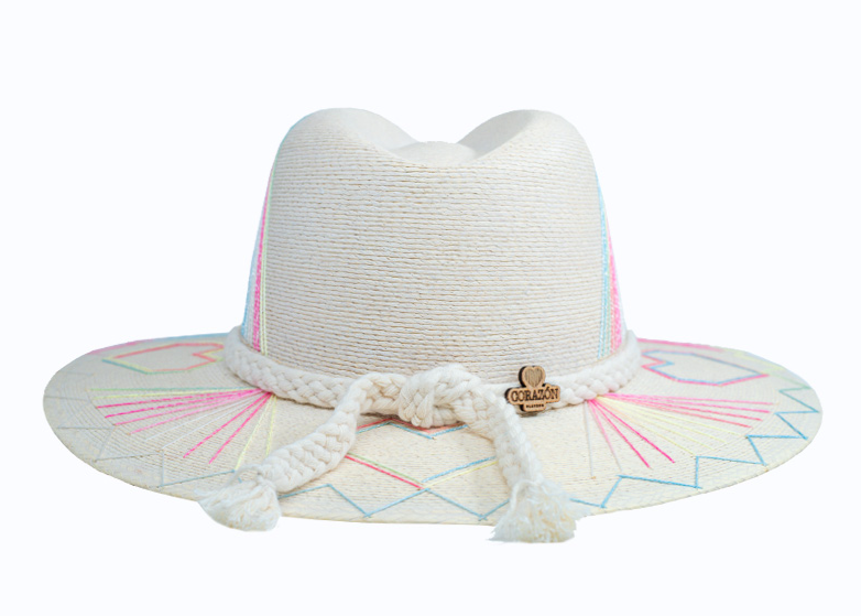 Leonor Confetti Hand Embroidered Straw Hat
