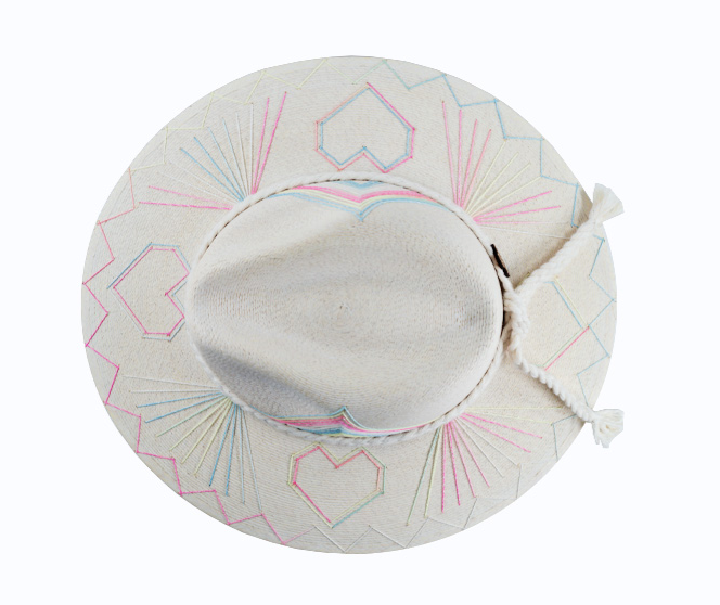 Leonor Confetti Hand Embroidered Straw Hat