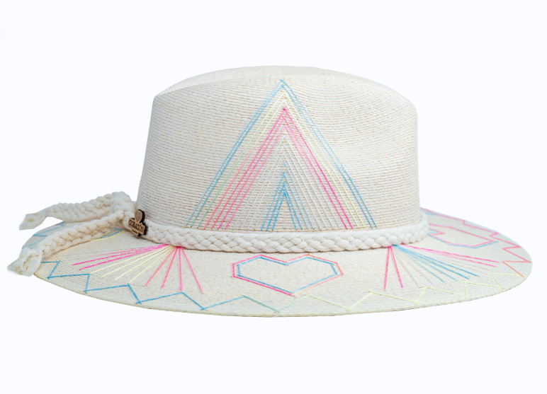 Leonor Confetti Hand Embroidered Straw Hat