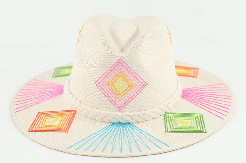 Luanna Flora Hand Embroidered Straw Hat