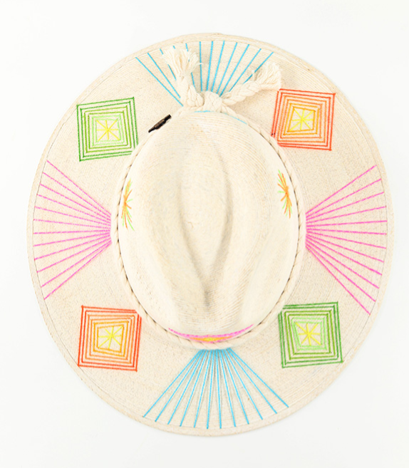 Luanna Flora Hand Embroidered Straw Hat