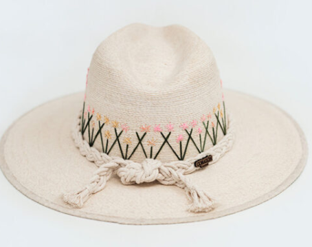 Stella Hand Embroidered Straw Hat