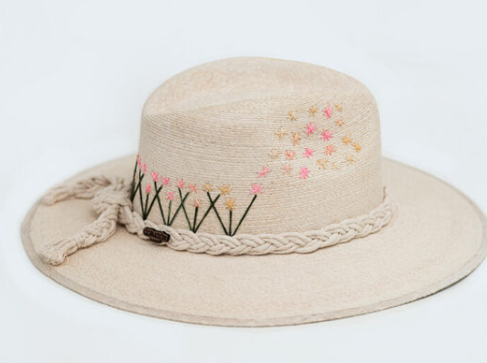 Stella Hand Embroidered Straw Hat