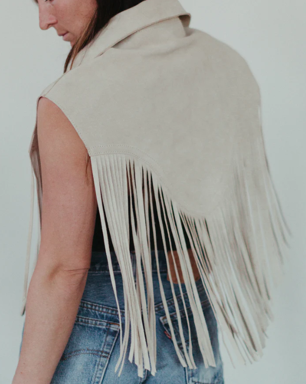 Suede Shawl Vest