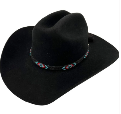 Beaded Horse Hair Hat Band- Black