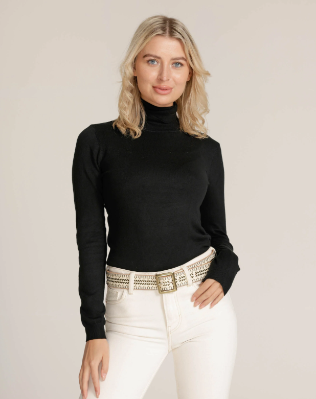 Ezra | Studded Leather Belt with Square Buckle