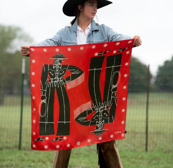 Dolan Geiman x Fringe Scarves | 100% Silk Artist Scarves | Artist-Designed Western Americana