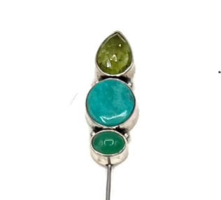 Triple Stone Stick Pin