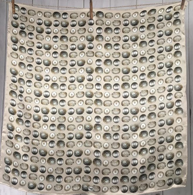 Baby Concho Silk Scarf- Bone