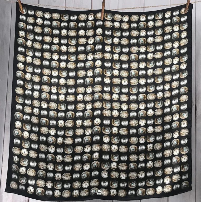 Baby Concho Silk Scarf- Bone