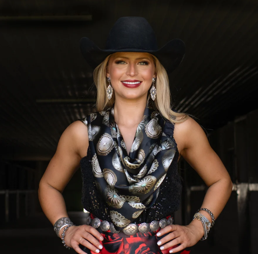 Big Concho Silk Scarf - Black