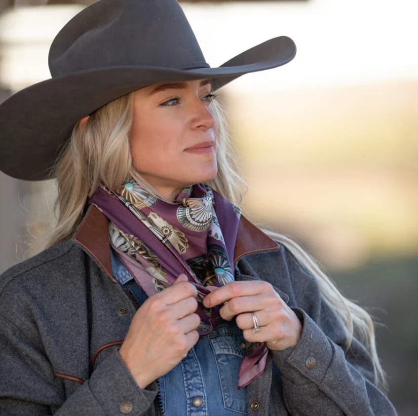 Big Concho Silk Scarf - Cabernet