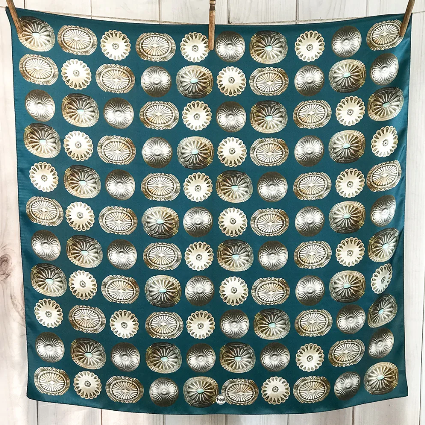 Big Concho Silk Scarf - Jade