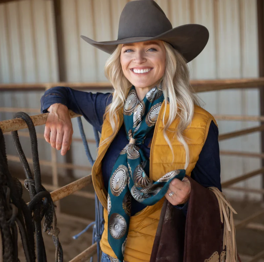 Big Concho Silk Scarf - Jade