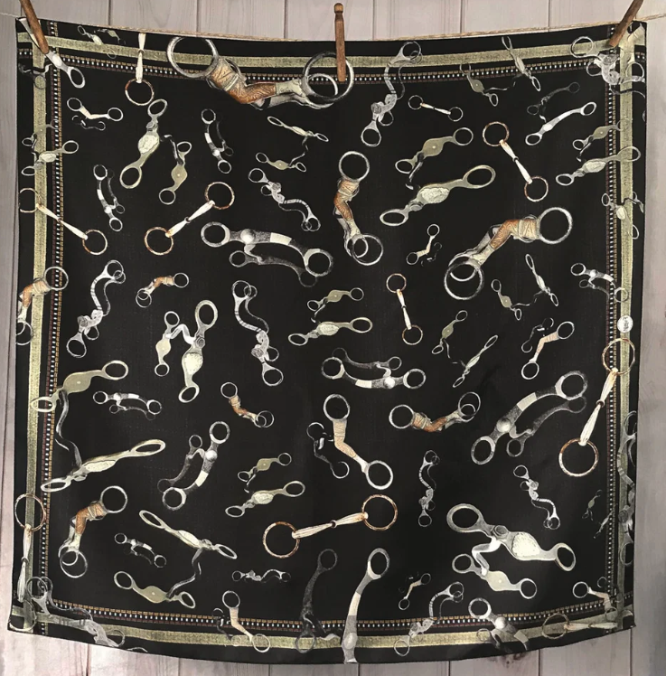 Bits Silk Scarf - Black