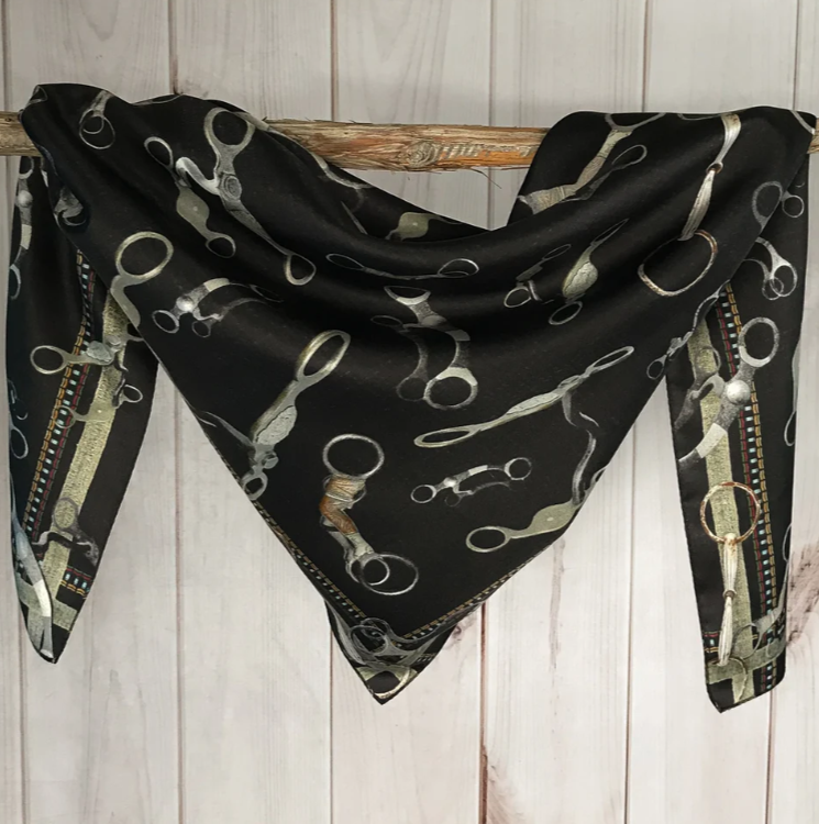 Bits Silk Scarf - Black