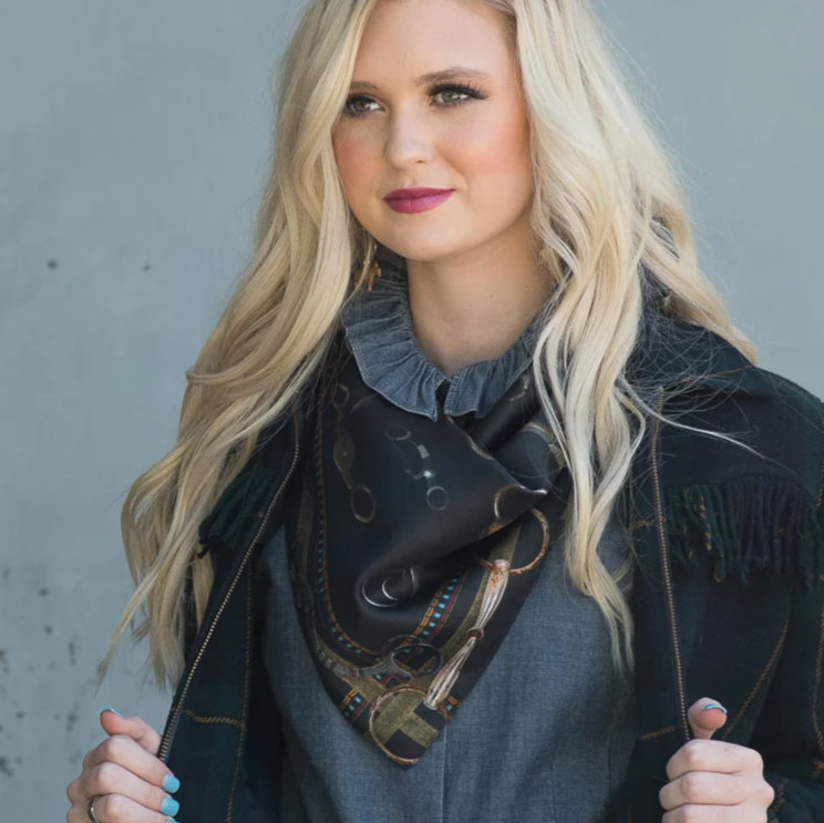 Bits Silk Scarf - Black