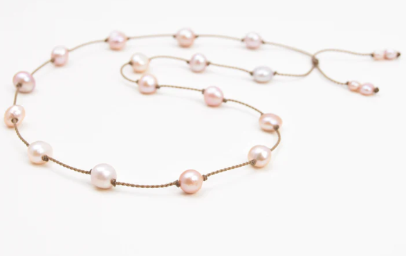 Large Pearl Hat Band- Blush