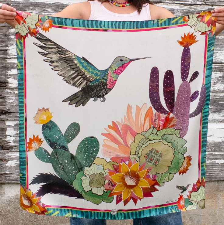 Cactus Blooms Silk Scarf