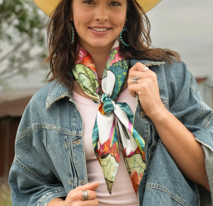 Cactus Blooms Silk Scarf
