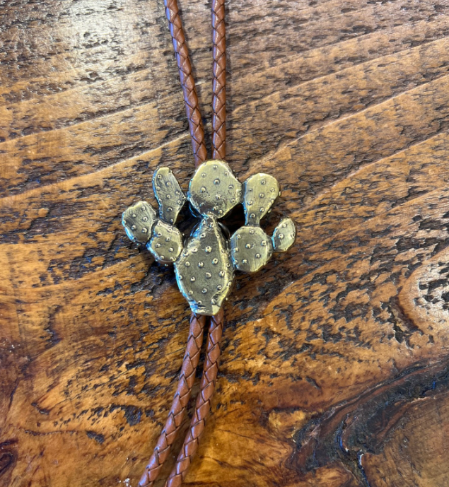 Prickly Pear Cactus Bolo Tie