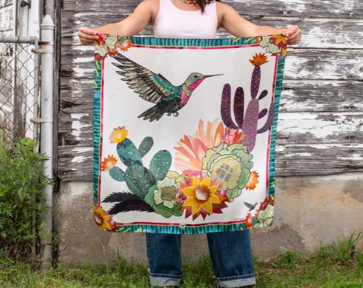 Cactus Blooms Silk Scarf