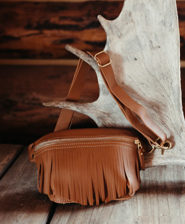 3 Way Fringe Side-Kick Bag - Bone, Black, Camel or Olive