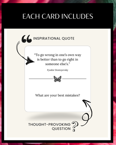 Charisma Conversation Cards; Quotes & Questions Conversation Cards; Discussion Starter; Gifts for Couples, Weddings, Family, Friends, Work, Self-Help; Motivational, Mindful Card Game