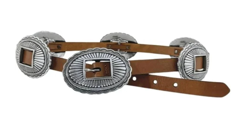 Concho Belt with Brown Leather