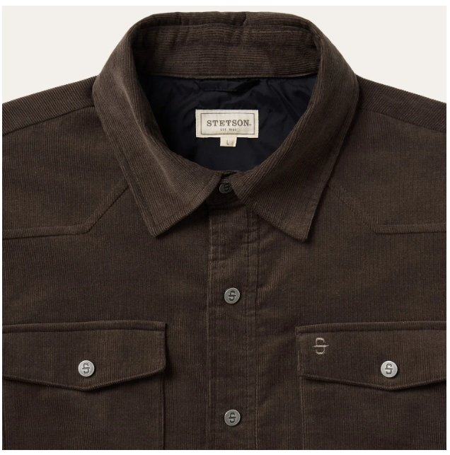 Corduroy Shirt by Stetson- Chocolate