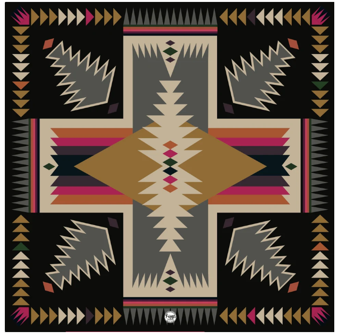 Cross Me Silk Scarf- Black