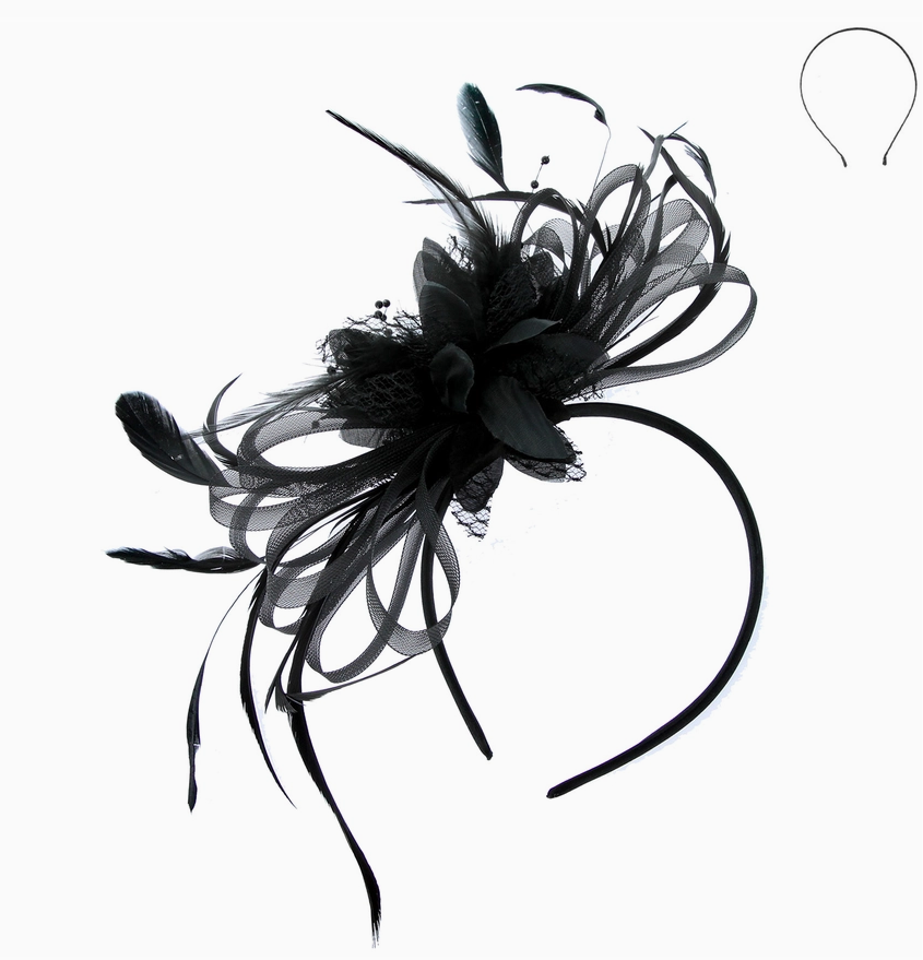 Floral & Feather Fascinator Head Band