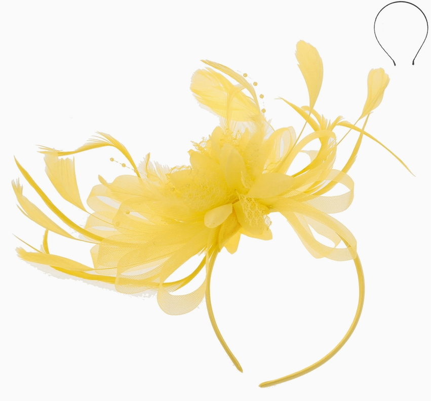 Floral & Feather Fascinator Head Band